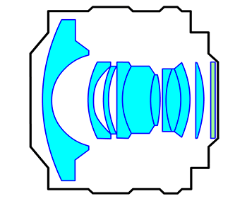 Оптическая схема объектива МС Зенитар-М 16мм 2,8